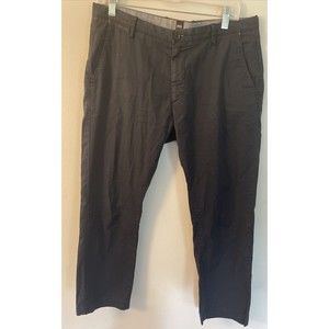 Hugo Boss Men's Black Chino Pants Cotton Stretch 32R Taper Ankle